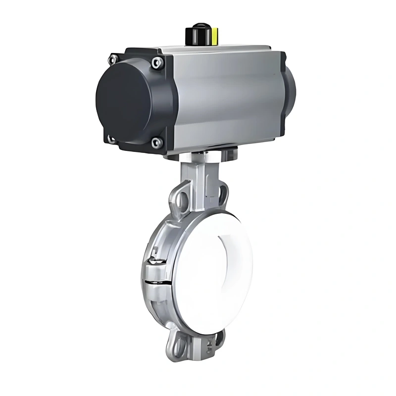 Stainless Steel Corrosion-Resistant Pneumatic Wafer Type Fluorine Lined Butterfly Valve - Image 3
