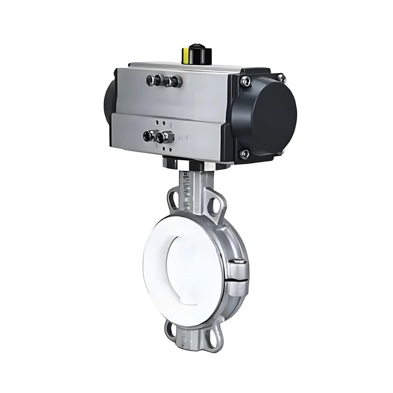 Stainless Steel Corrosion-Resistant Pneumatic Wafer Type Fluorine Lined Butterfly Valve - Image 4