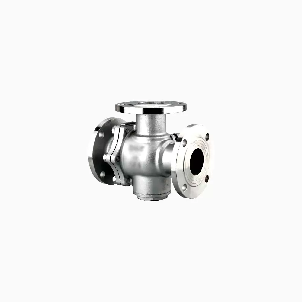 T-type 3-ways Cast Steel CF3 1” 150LB RF Flange Ball Valve - Image 1