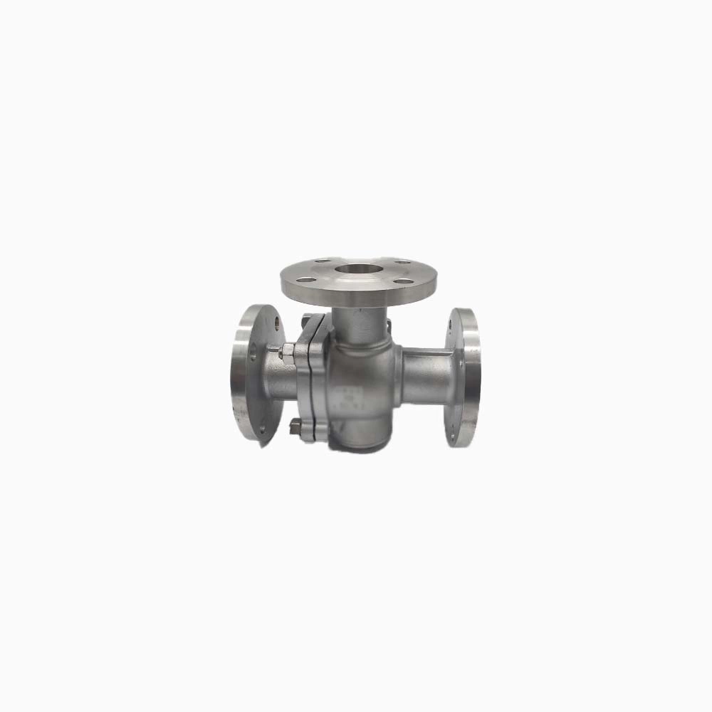 T-type 3-ways Cast Steel CF3 1” 150LB RF Flange Ball Valve - Image 3